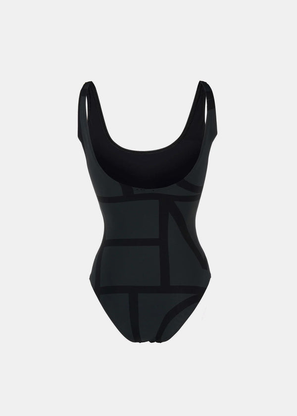 Toteme Black Monogram Swimsuit - NOBLEMARS