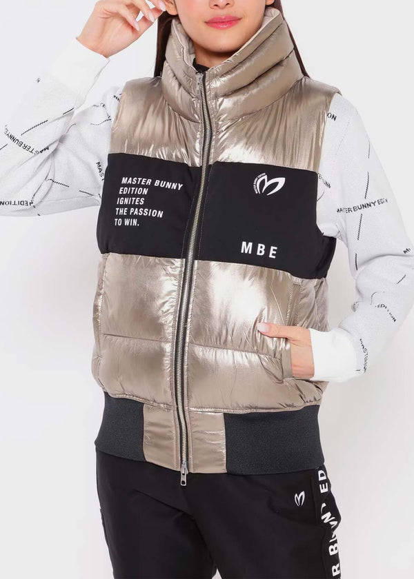 MASTER BUNNY EDITION Gold Sputtering thermal insulation full zip up vest - NOBLEMARS