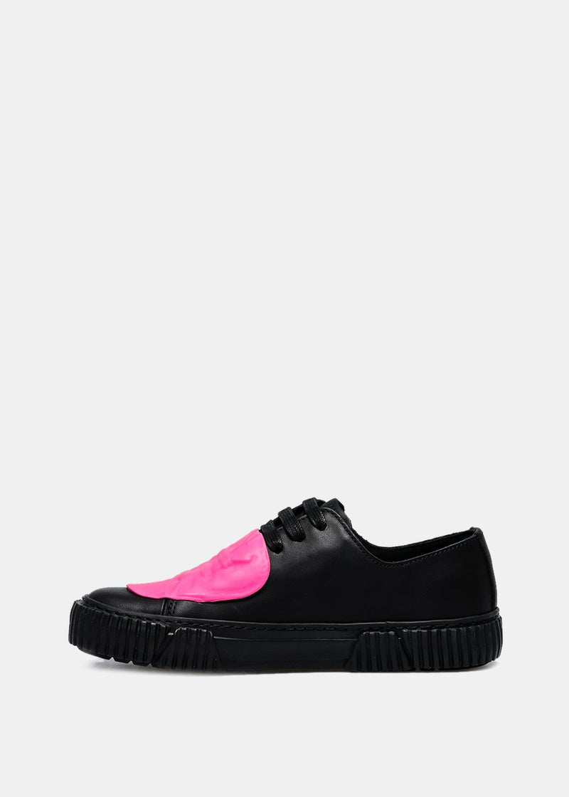 Both Black & Pink Rubber Patch Sneakers - NOBLEMARS