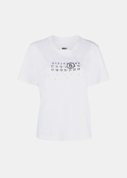 MM6 Maison Margiela White Graphic-Print T-shirt - NOBLEMARS