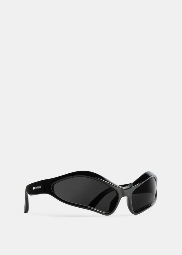 BALENCIAGA Black Fennec Oval Sunglasses - NOBLEMARS
