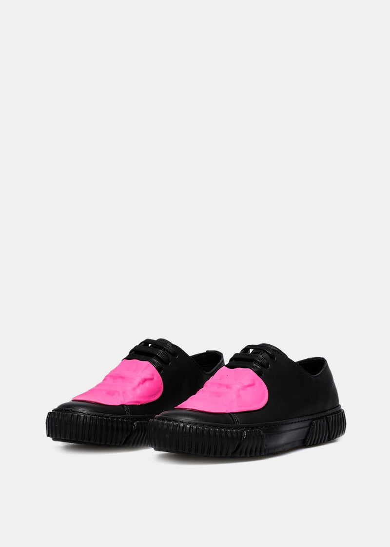 Both Black & Pink Rubber Patch Sneakers - NOBLEMARS