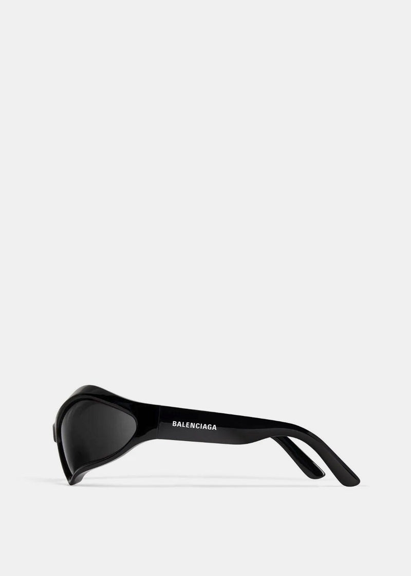 BALENCIAGA Black Fennec Oval Sunglasses - NOBLEMARS