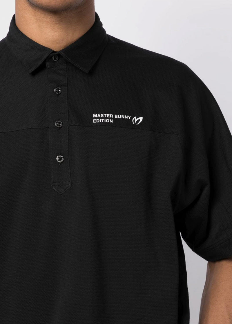 MASTER BUNNY EDITION Black Coolmax Eco Seersucker Birdseye Polo Shirt - NOBLEMARS