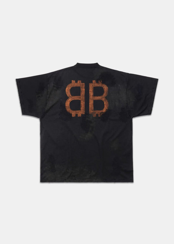 Balenciaga Black Crypto Logo-Print T-Shirt - NOBLEMARS