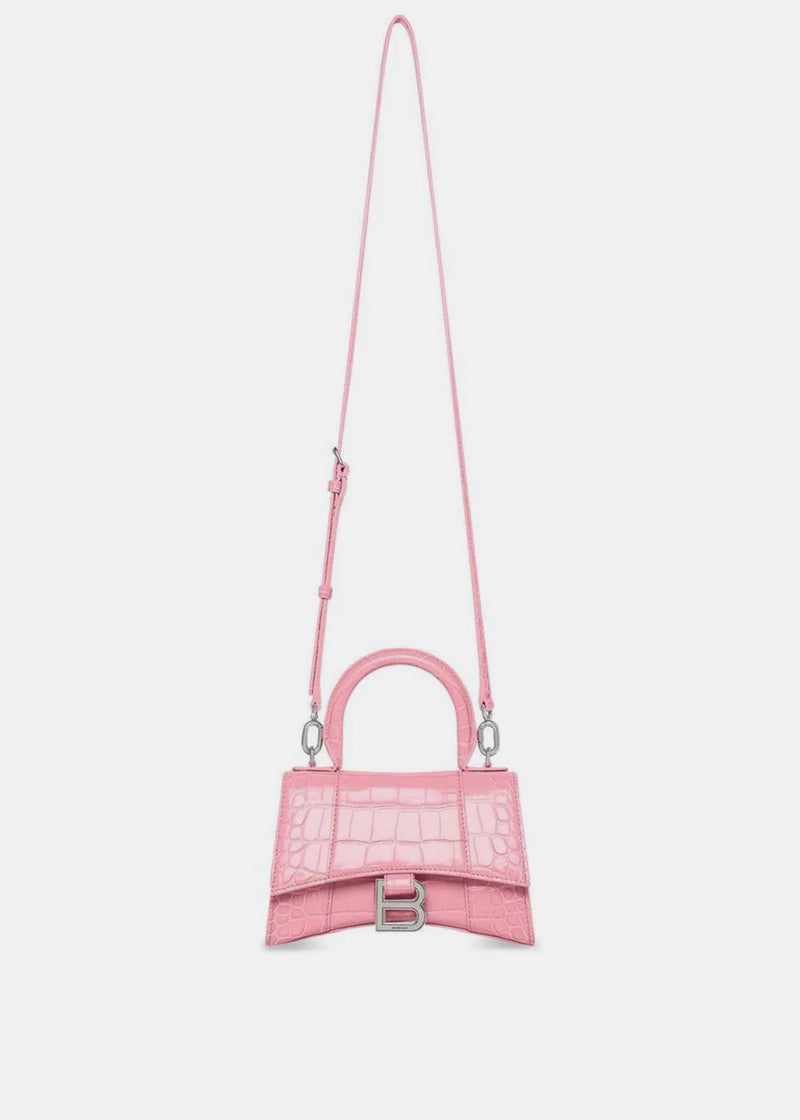 Balenciaga Pink Mini Hourglass Top Handle Bag