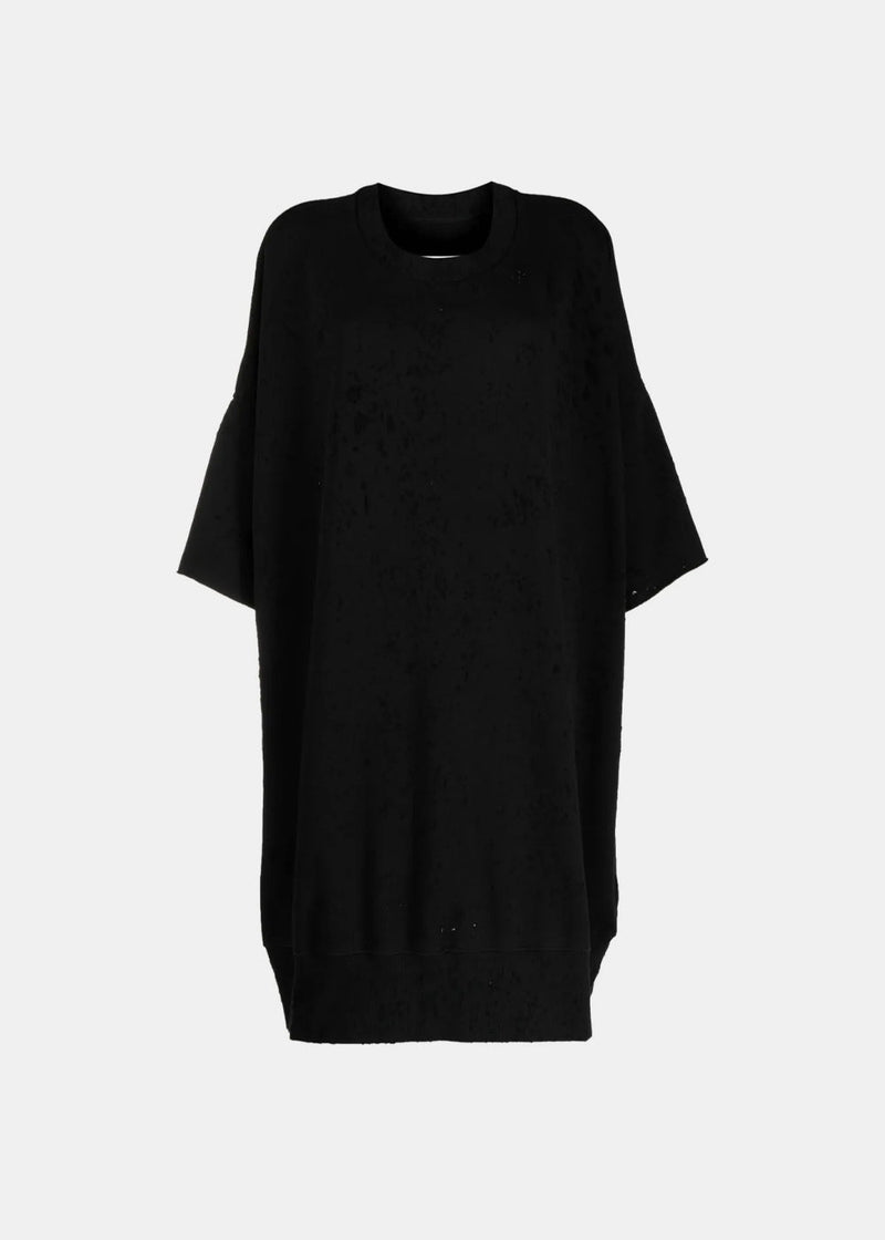 Black Distressed Sweatshirt by MM6 Maison Margiela on Sale