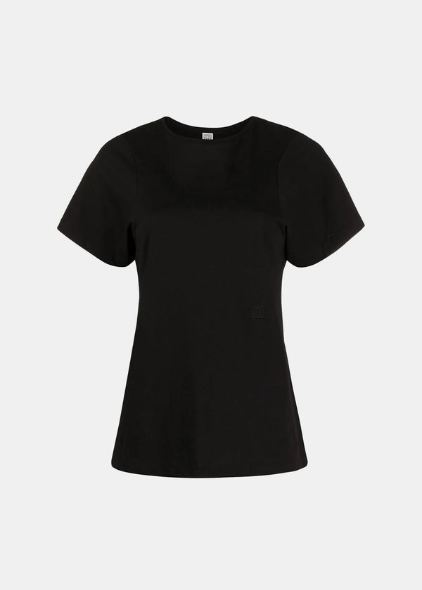 TOTEME Black Curved Seam T-Shirt - NOBLEMARS