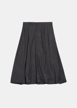 BALENCIAGA Grey Pinstripe A-Line Skirt - NOBLEMARS