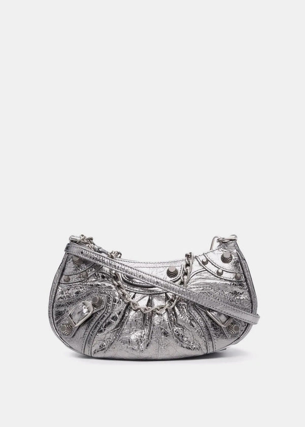 Balenciaga Silver Le Cagole Mini Bag With Chain - NOBLEMARS
