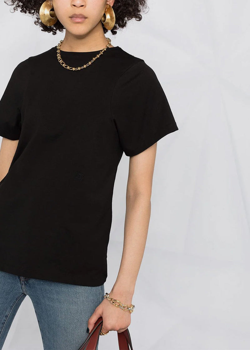 TOTEME Black Curved Seam T-Shirt - NOBLEMARS