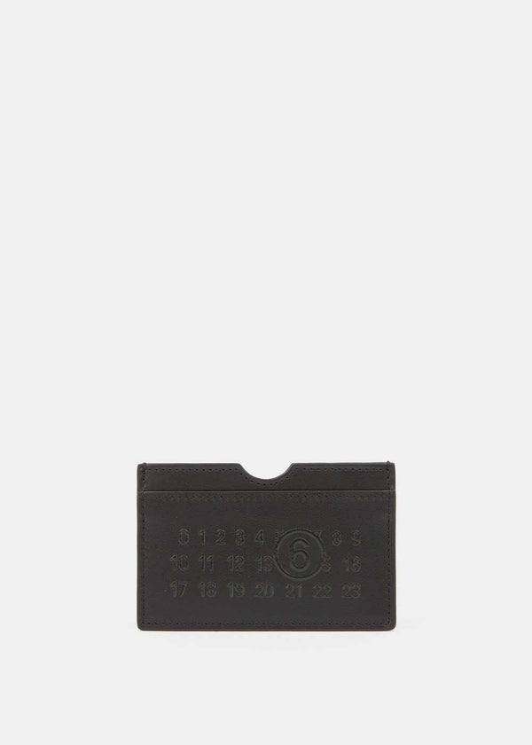 MM6 MAISON MARGIELA Black Numeric Logo-Embossed Card Holder - NOBLEMARS
