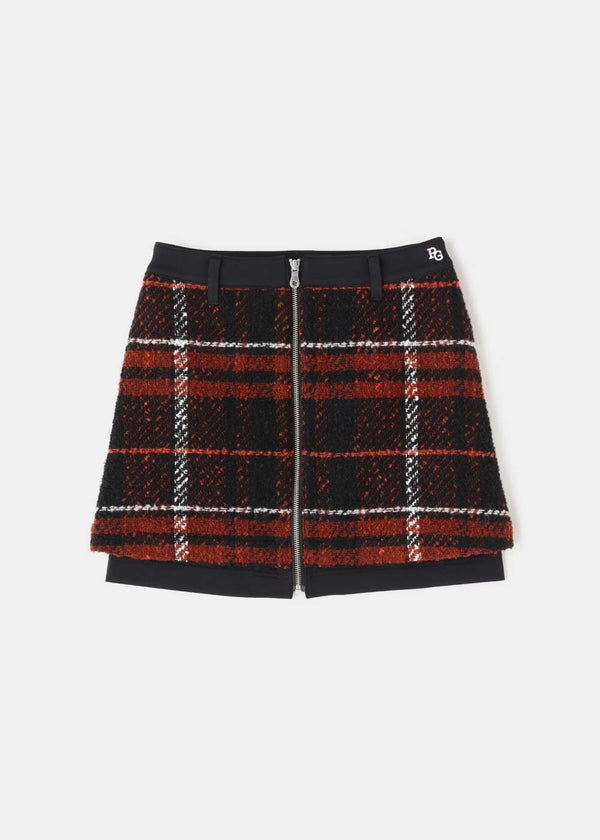 PEARLY GATES Red TEXBRID Knit Check Skirt - NOBLEMARS
