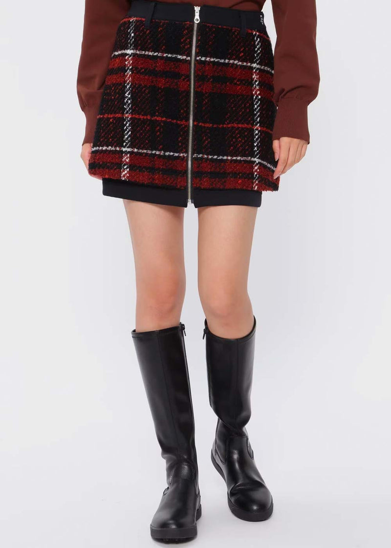 PEARLY GATES Red TEXBRID Knit Check Skirt - NOBLEMARS