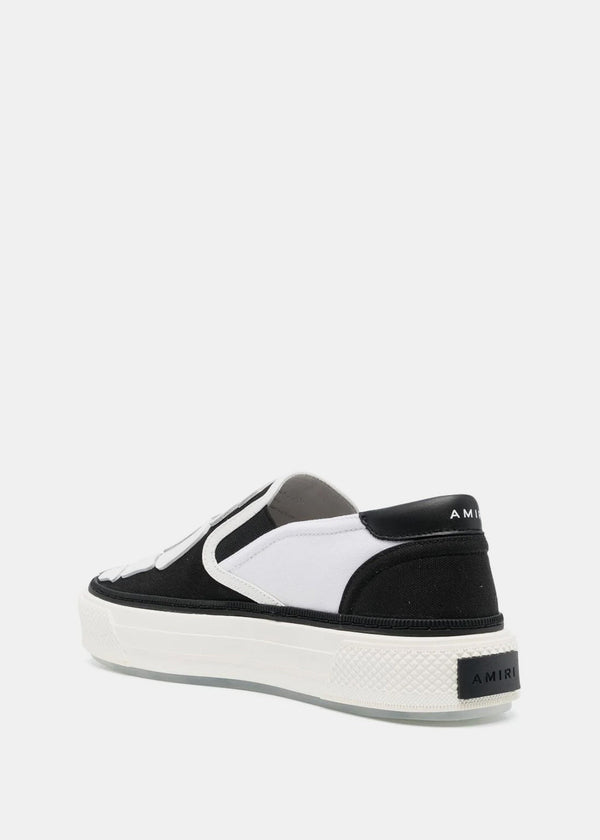 AMIRI Black/White Skel Top Slip On Sneakers - NOBLEMARS