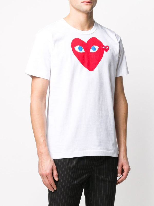 COMME DES GARCONS PLAY MEN RED HEARTS T-SHIRT