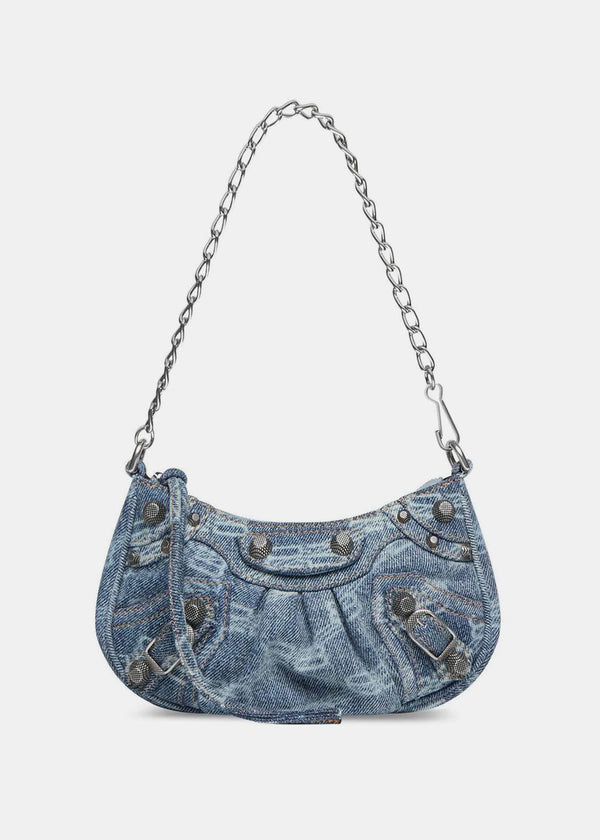 Balenciaga Blue Le Cagole Mini Bag With Chain - NOBLEMARS