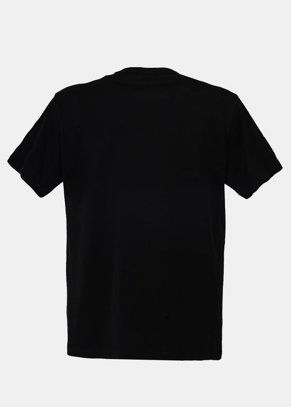 Y'S Black Round Neck Short Sleeves T-Shirt - NOBLEMARS