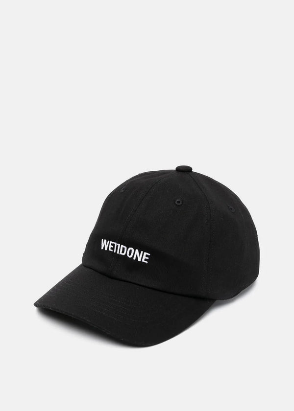 We11done Black Cotton Embroidered-Logo Cap - NOBLEMARS