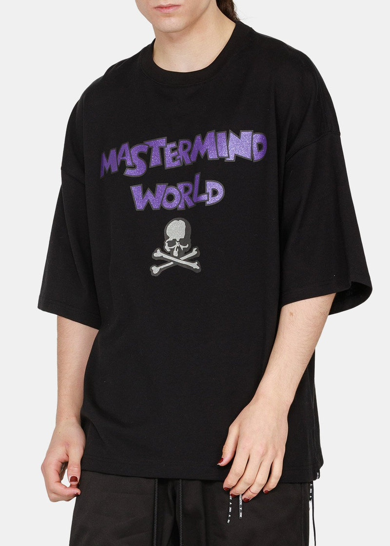 mastermind WORLD Black Logo Print T-Shirt - NOBLEMARS