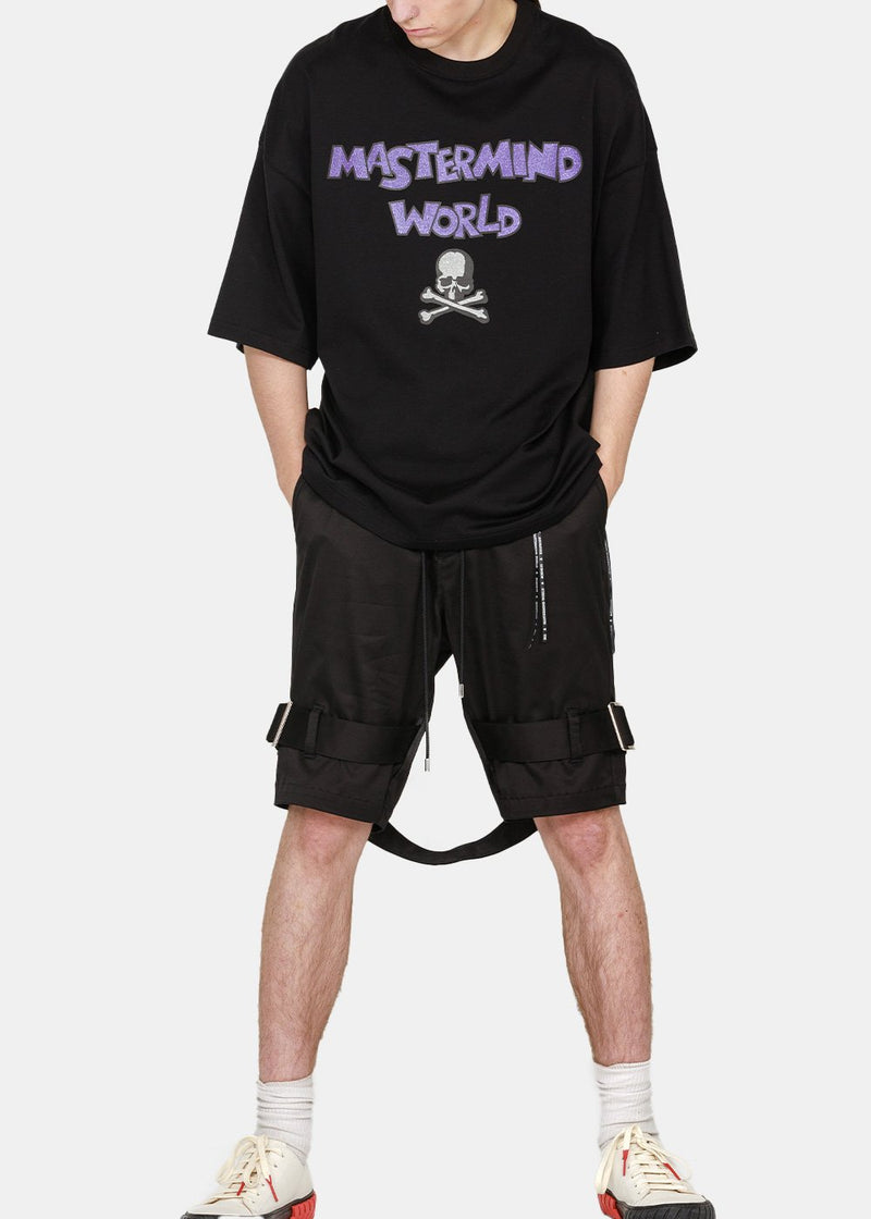 mastermind WORLD Black Logo Print T-Shirt - NOBLEMARS