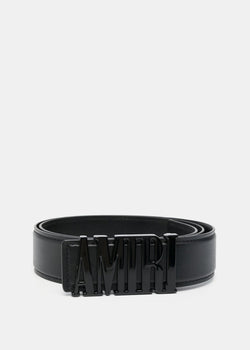 Amiri Black 4cm Logo Belt - NOBLEMARS