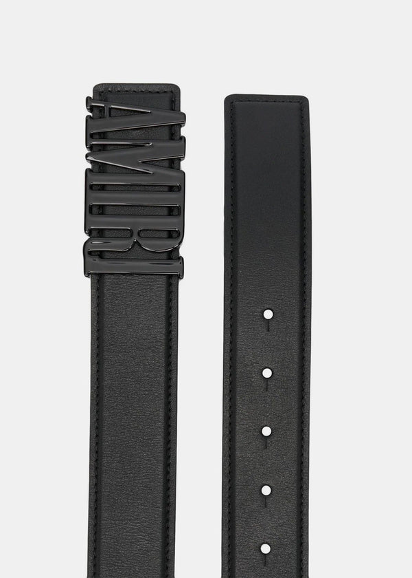 Amiri Black 4cm Logo Belt - NOBLEMARS