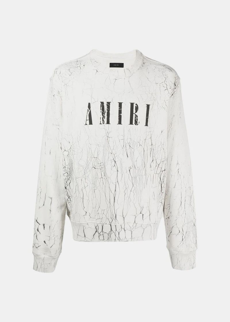 Amiri White Cracked Dye Core Logo sweatshirt - NOBLEMARS