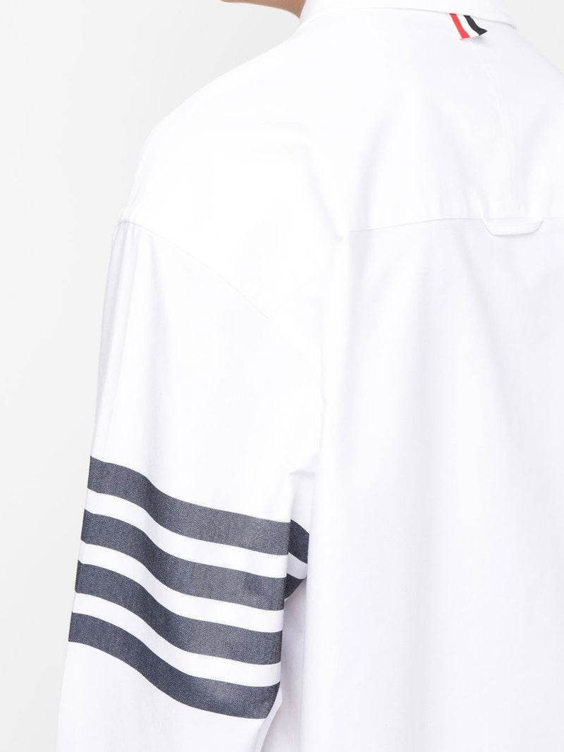 THOM BROWNE MEN OVERSIZED LONG SLEEVE BUTTON DOWN SHIRT IN SOLID OXFORD WITH WOVEN 4 BAR - NOBLEMARS