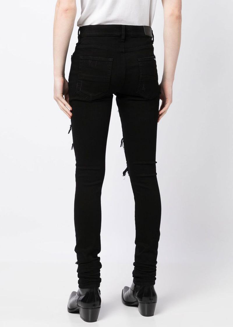 Amiri Black Crystal Thrasher Jeans - NOBLEMARS