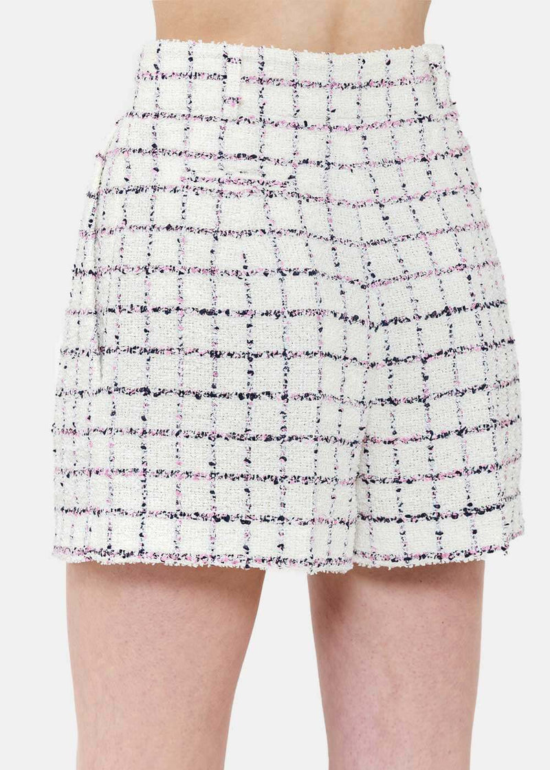 Alessandra Rich Black & Pink Tweed Shorts - NOBLEMARS