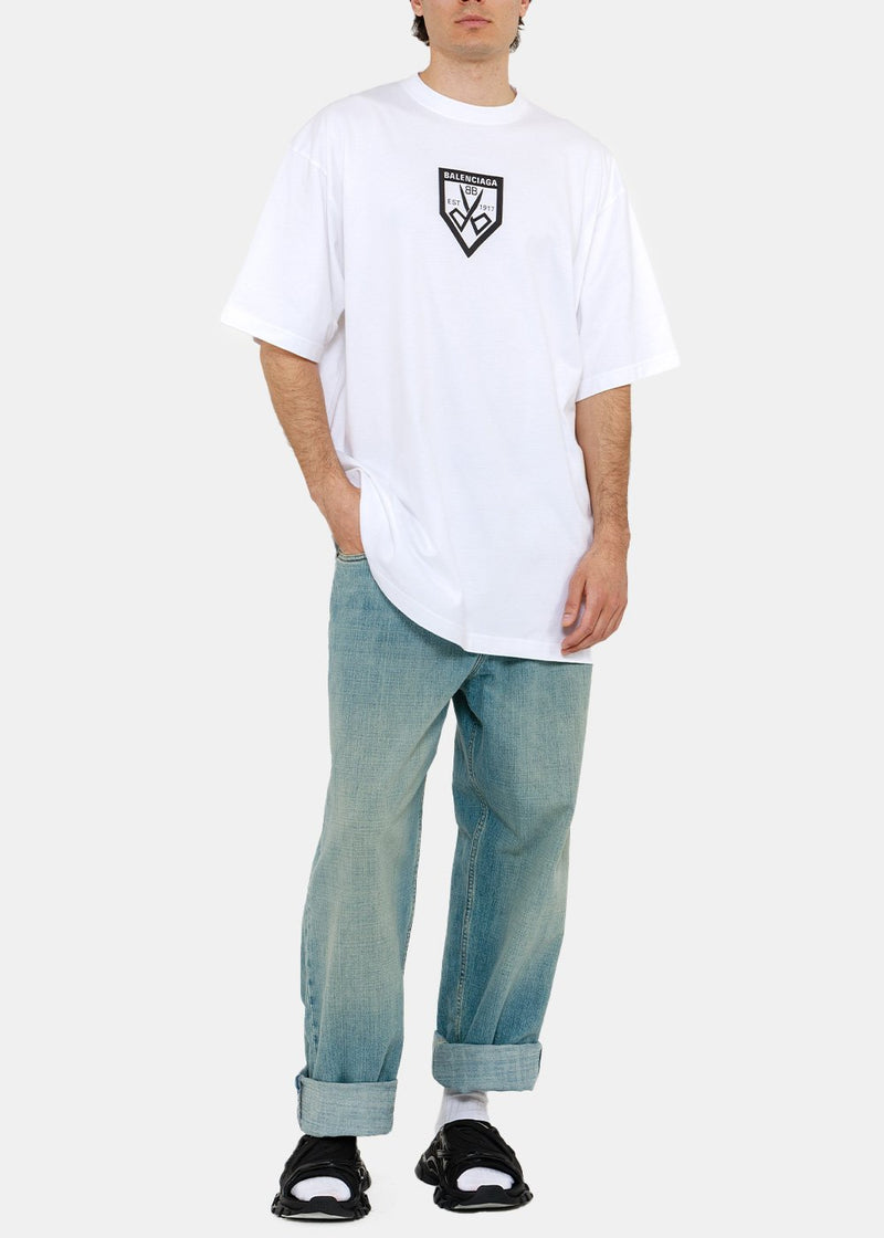 Balenciaga White Scissors Logo T-Shirt - NOBLEMARS