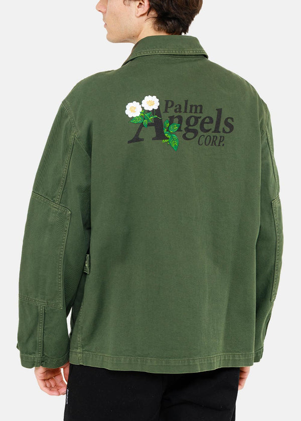 Palm Angels Green Buffalo Field Jacket - NOBLEMARS
