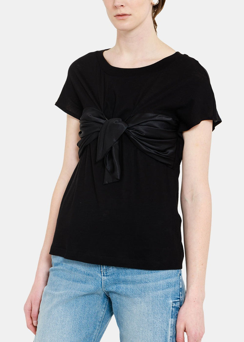 RtA Black Viviana Bow T-Shirt - NOBLEMARS