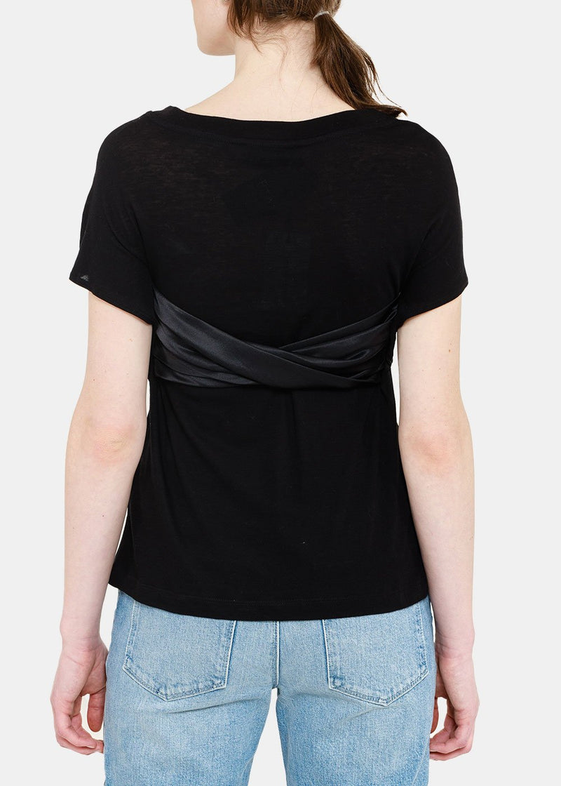 RtA Black Viviana Bow T-Shirt - NOBLEMARS