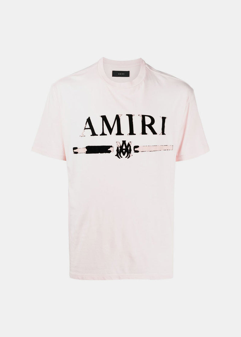 Amiri Pink MA Bar Logo-Print T-shirt - NOBLEMARS