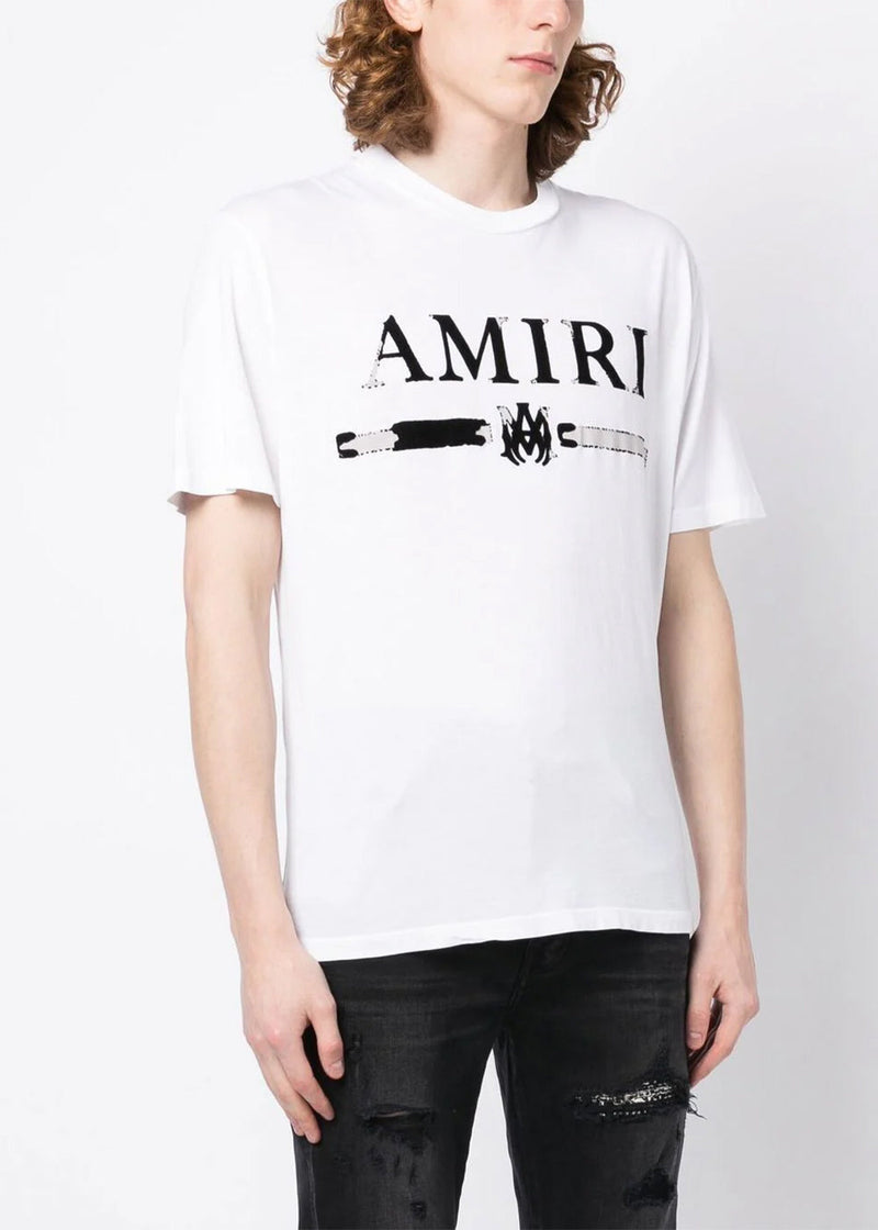 Amiri White MA Bar Logo-Print T-shirt - NOBLEMARS
