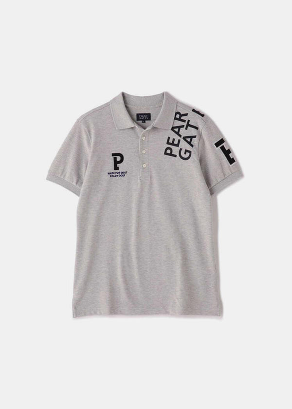 Pearly Gates Dark Grey Cotton Kanoko Polo Shirt - NOBLEMARS