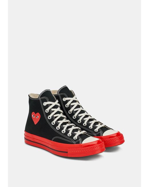 COMME DES GARCONS PLAY X CONVERSE RED SOLE HIGH TOP
