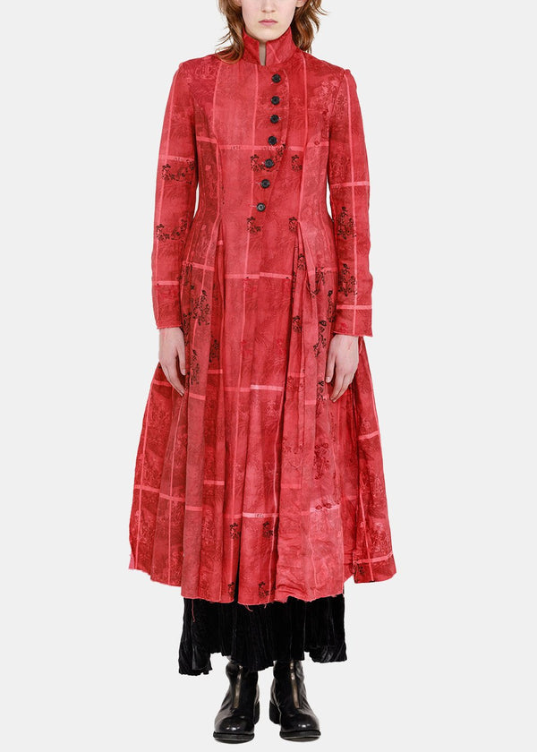 Elena Dawson Red Buttoned Frock Coat - NOBLEMARS