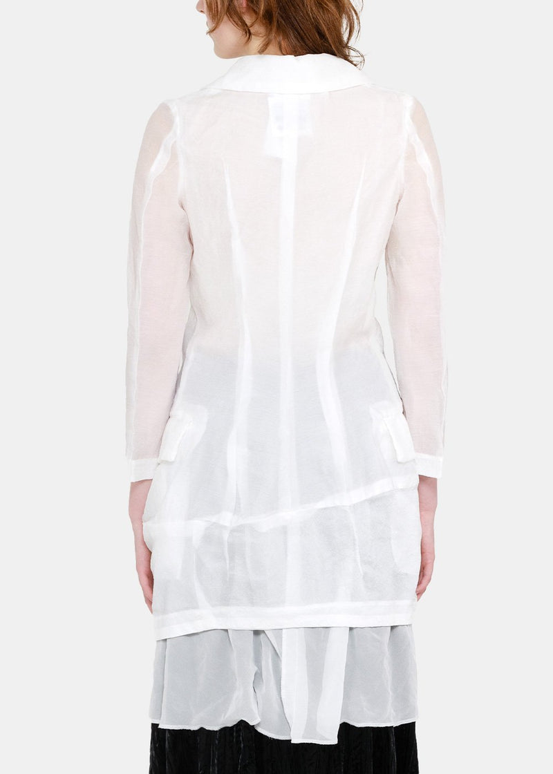 Comme des Garçons Comme des Garçons White Double-Layered Coat Dress - NOBLEMARS