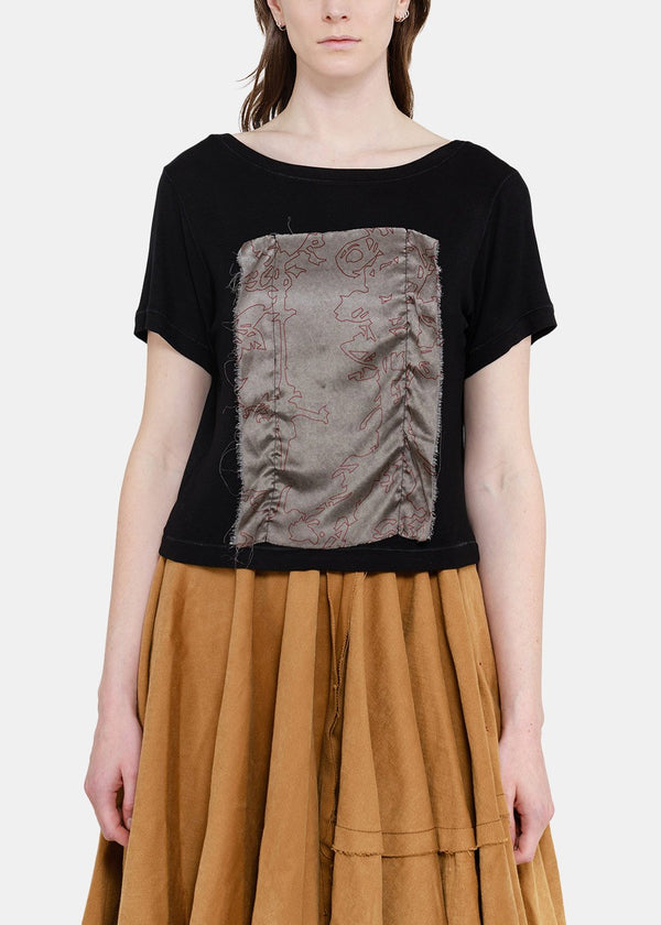 Peng Tai Black Cotton Silk T-Shirt - NOBLEMARS