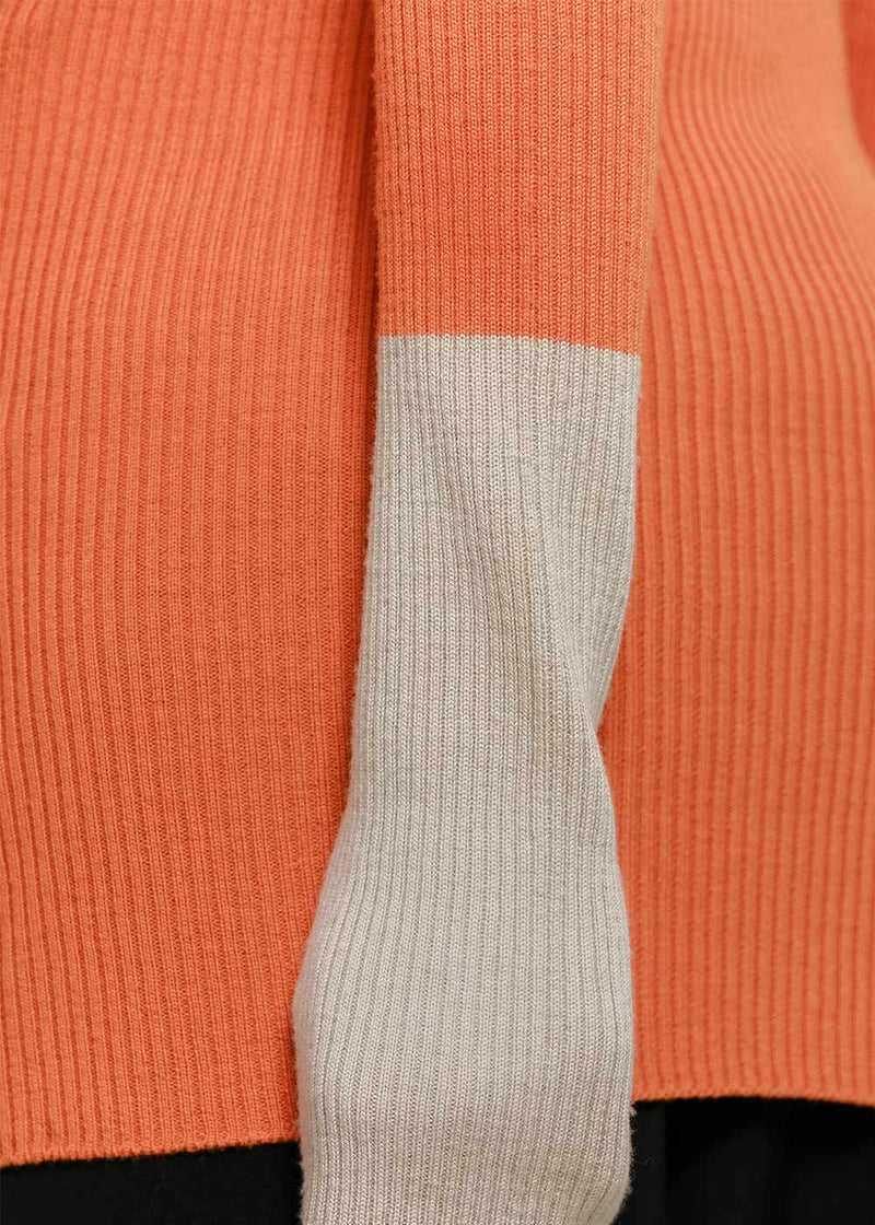 Yohji Yamamoto Orange Rib Zip-Up Sweater - NOBLEMARS