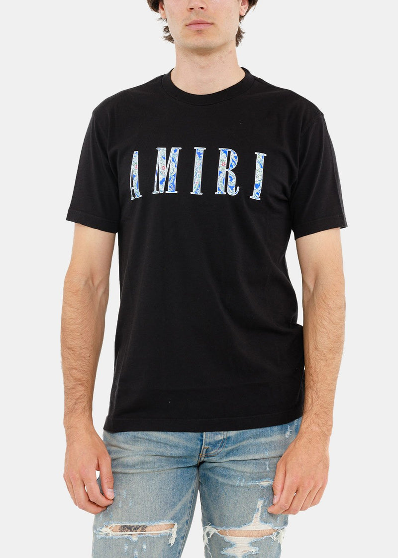 AMIRI Black Core Paisley Logo Print T-Shirt - NOBLEMARS