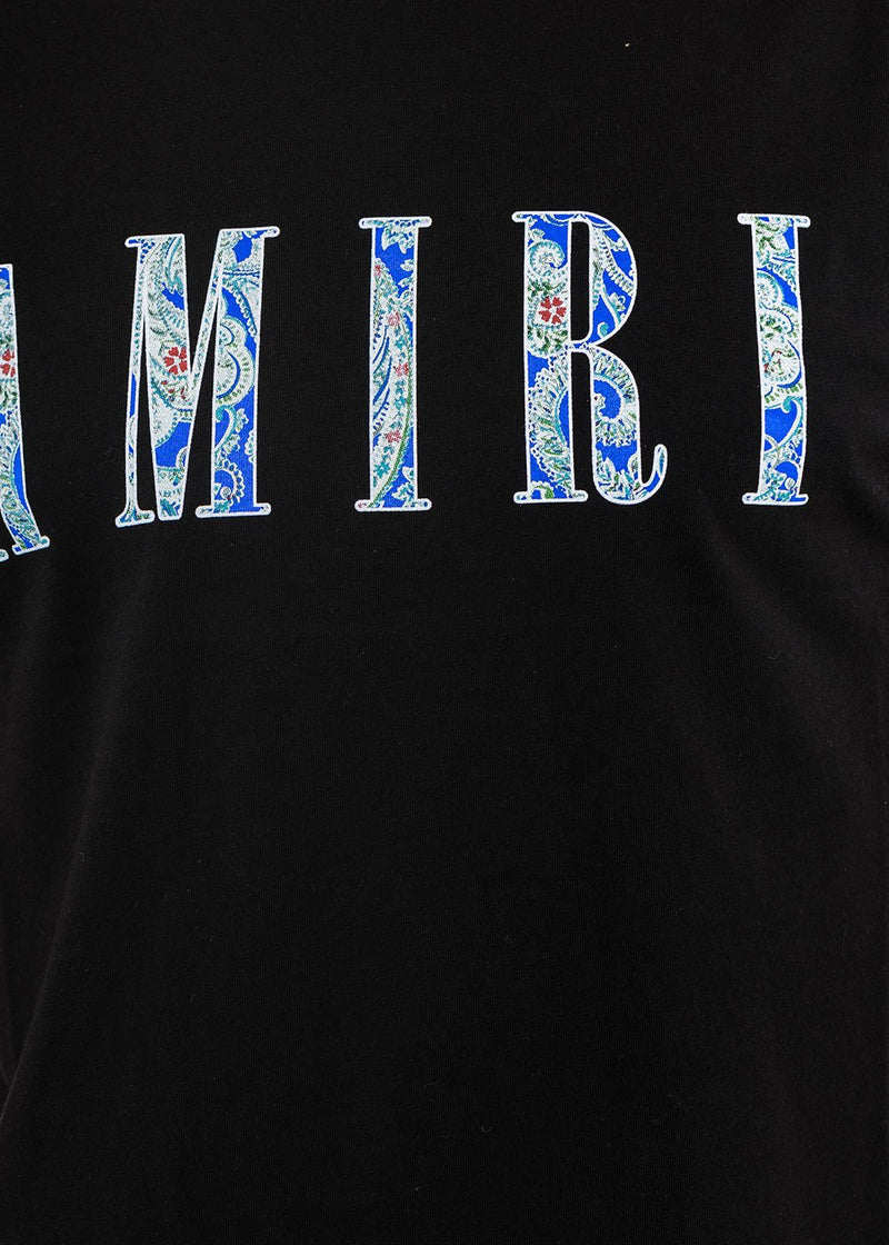 AMIRI Black Core Paisley Logo Print T-Shirt - NOBLEMARS