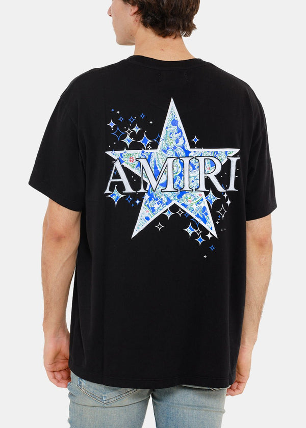 AMIRI Black Paisley Star Print T-Shirt - NOBLEMARS