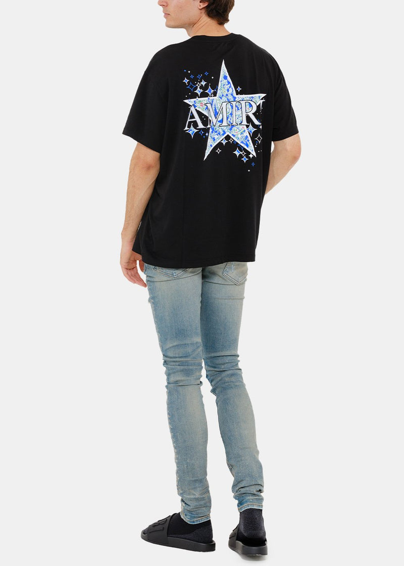 AMIRI Black Paisley Star Print T-Shirt - NOBLEMARS