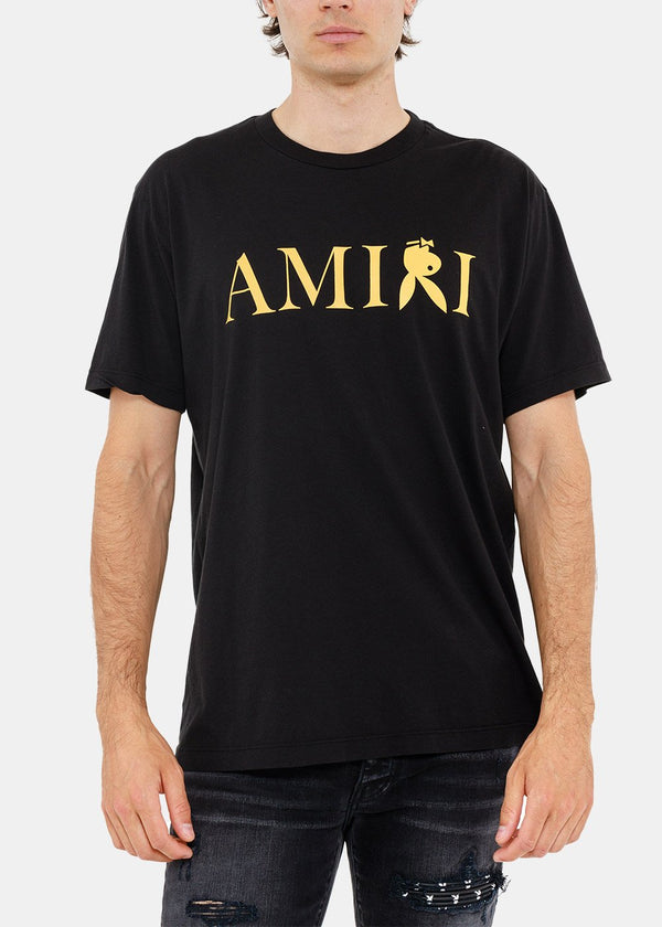 AMIRI Black Reverse Bunny Logo Print T-Shirt - NOBLEMARS