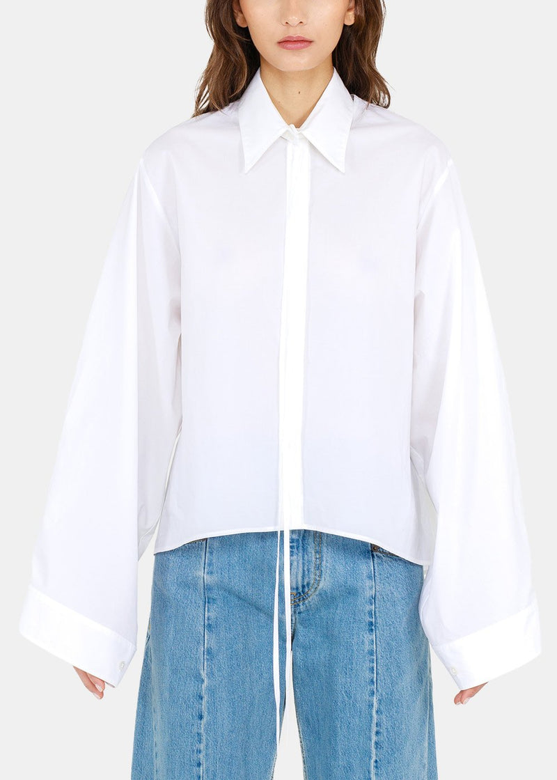 MM6 Maison Margiela White Detachable Collar Cropped Blouse - NOBLEMARS