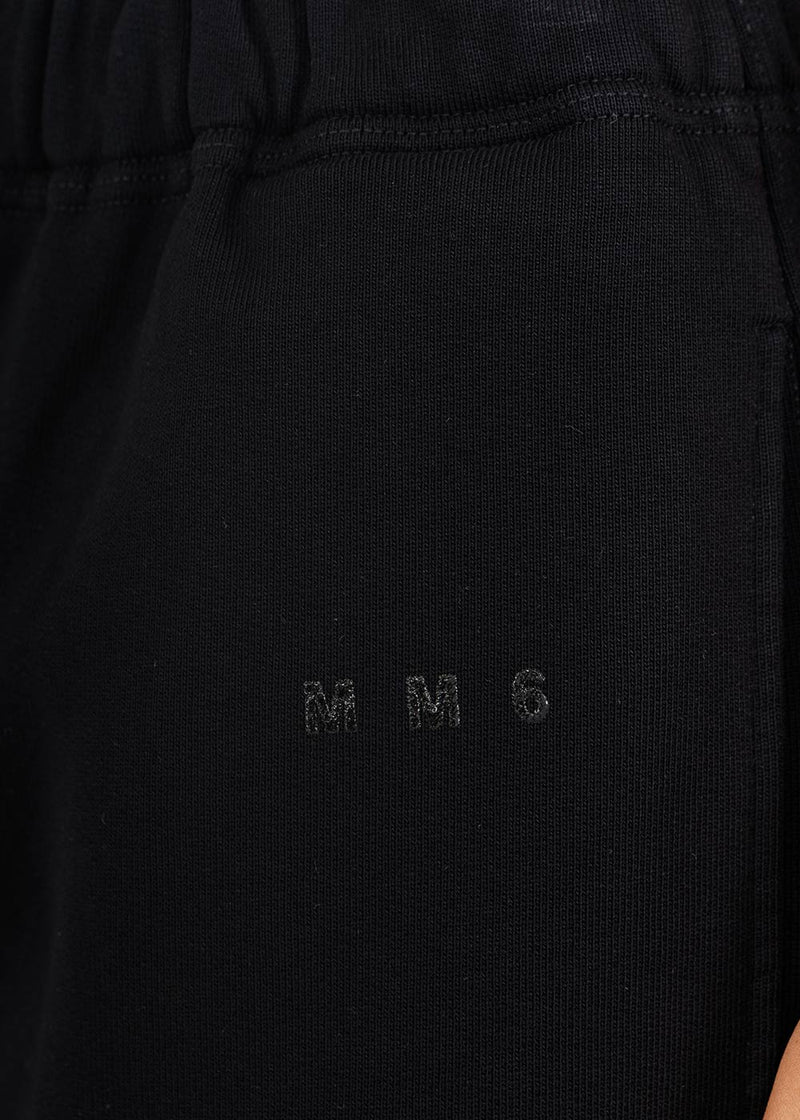 MM6 Maison Margiela Black Logo Embroidery Cotton Pants - NOBLEMARS